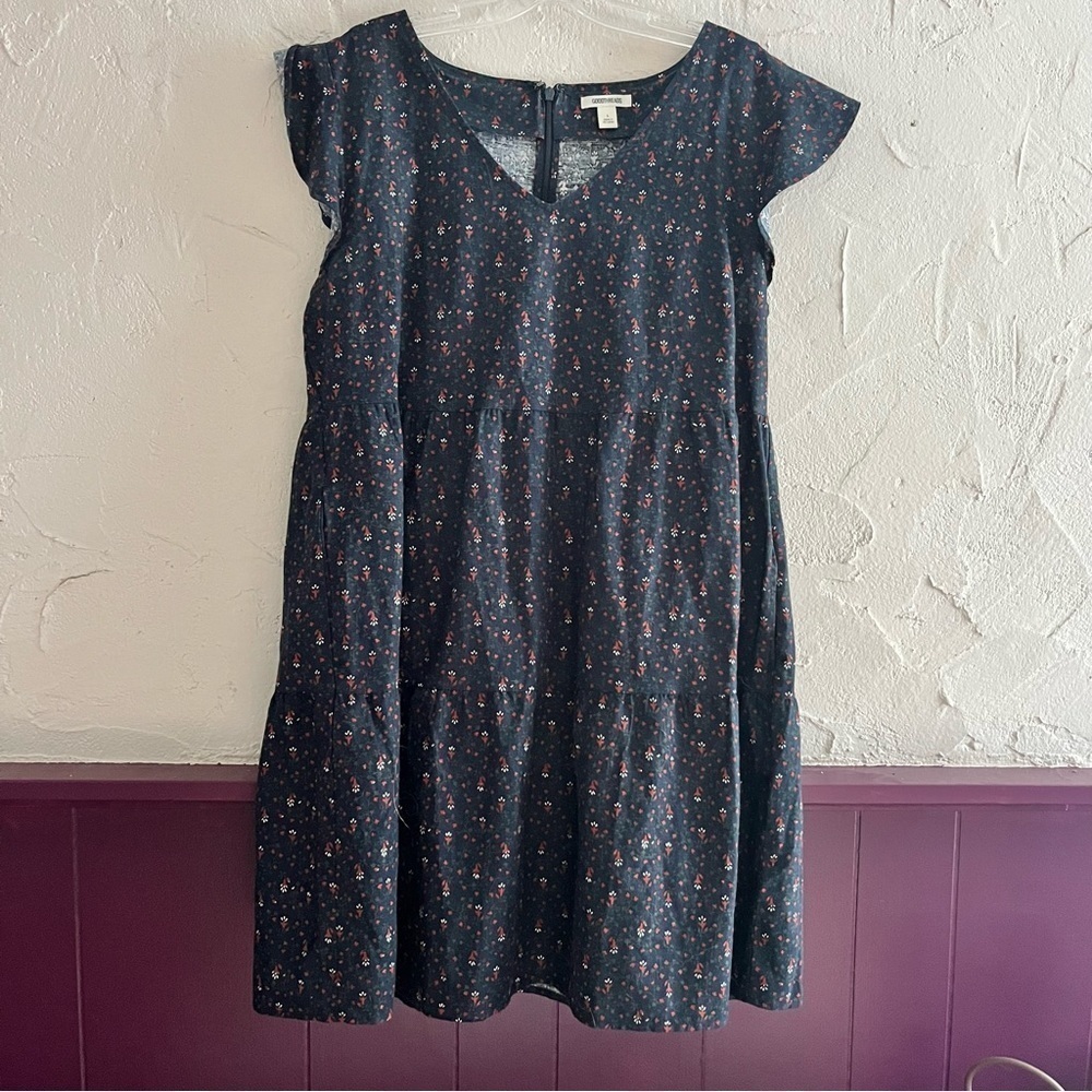 Goodthreads Flutter Sleeve Floral Dress Size Large